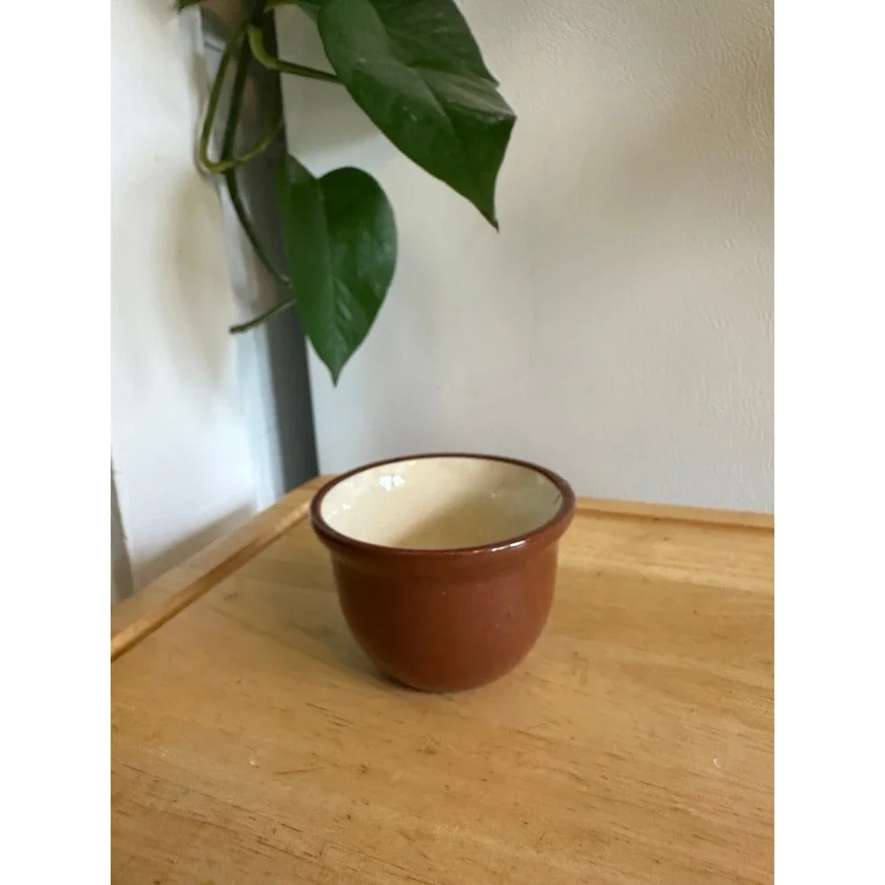 Vintage ceramic brown small pot